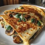 Air Fryer Baked Spinach Mushroom Quesadillas
