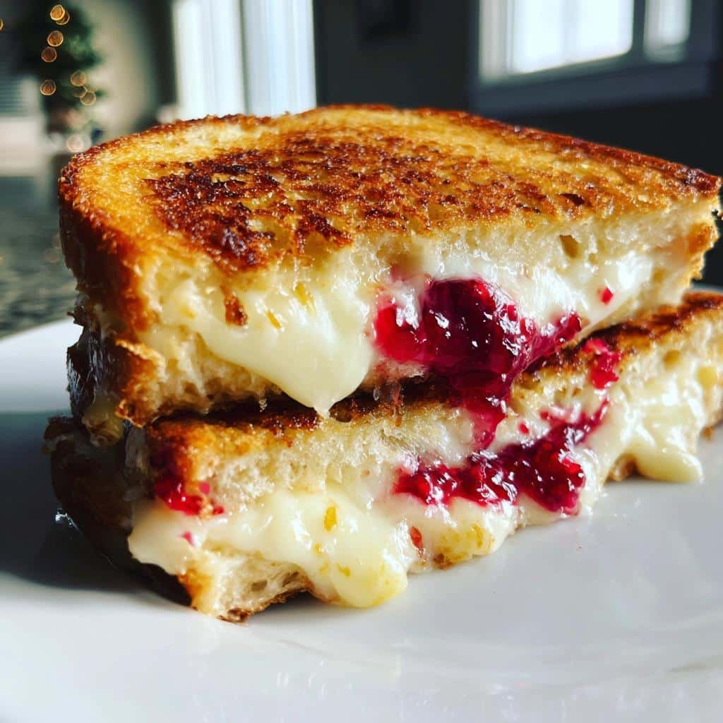 Air Fryer Cranberry Brie and Mozzarella Grilled Sandwich - detail 1