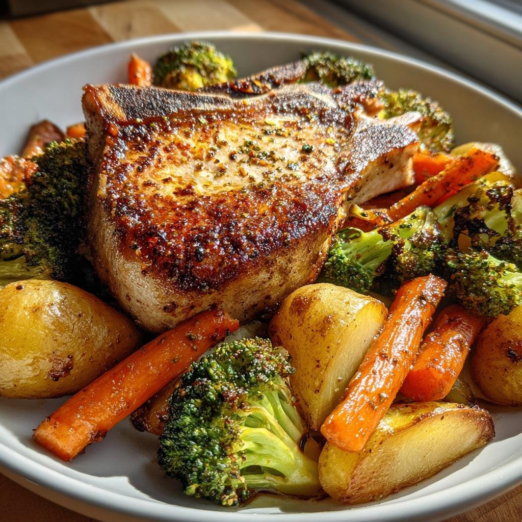 Air Fryer Pork Chop and Vegetable Casserole