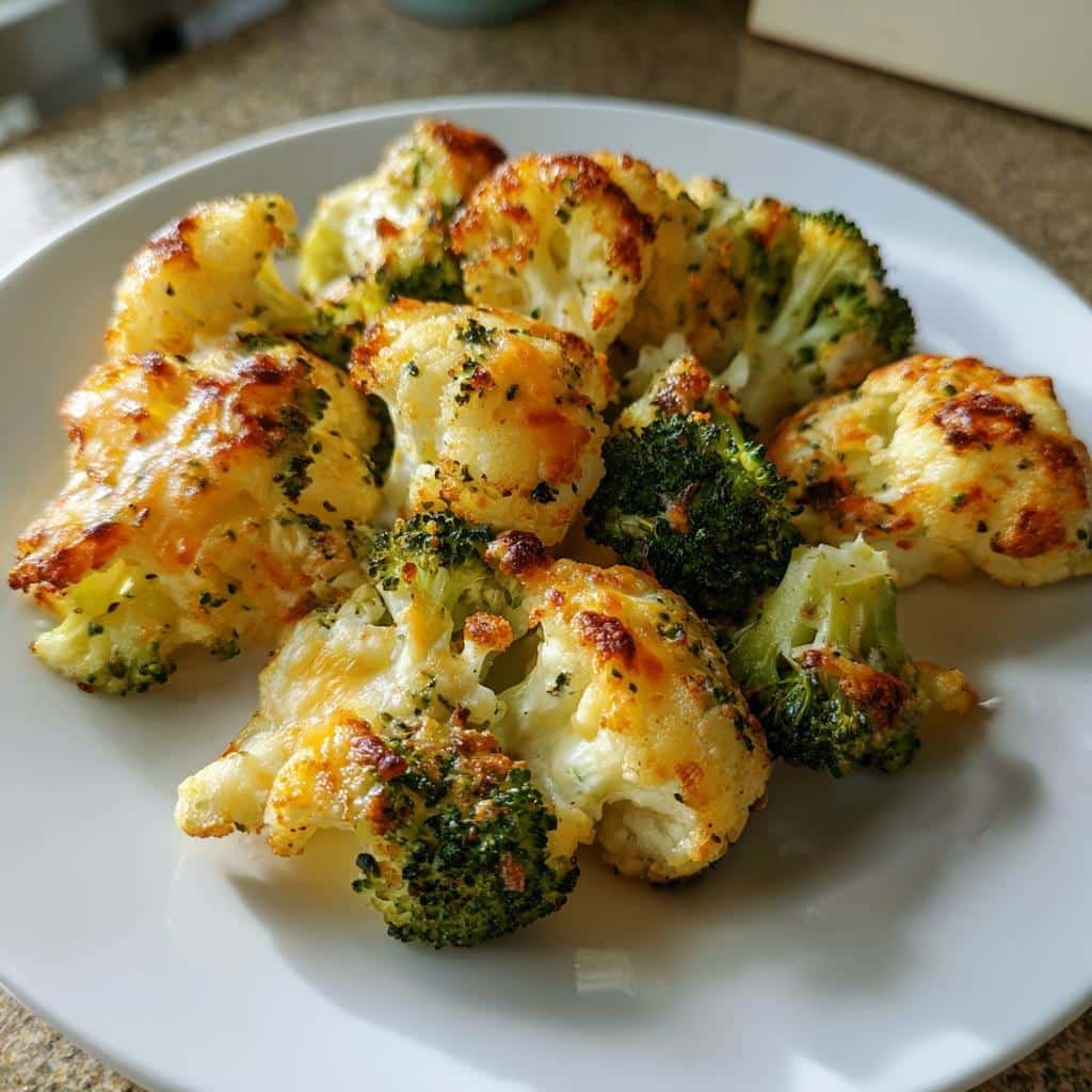 Air fryer Broccoli & Cauliflower Cottage Cheese Bake