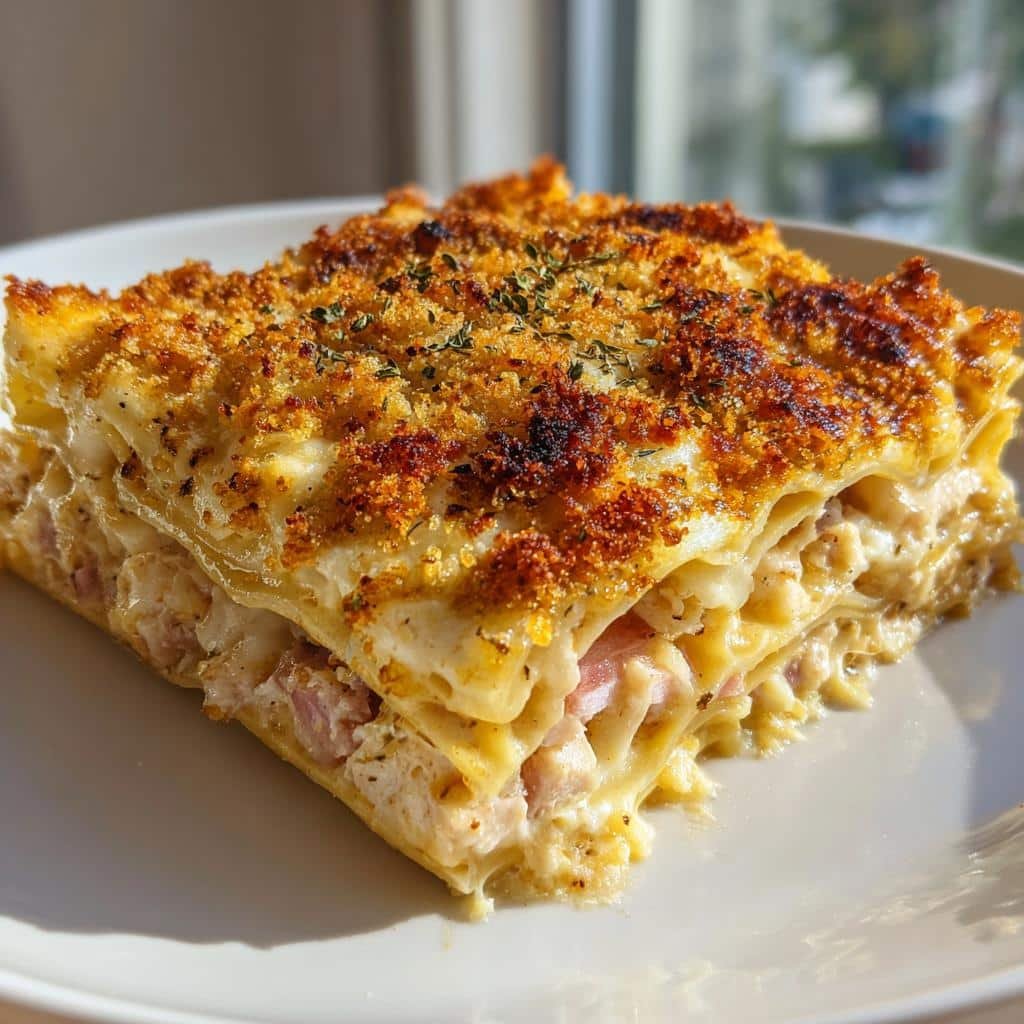 Air fryer Chicken Cordon Bleu Lasagna