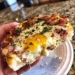 Air fryer Christmas English Muffin Breakfast Pizza