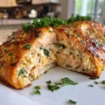 Air fryer Crab & Shrimp Stuffed Salmon
