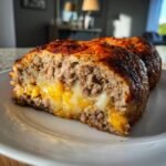 25-Minute Air Fryer Cheeseburger Meatloaf Roll with Melty Cheddar 3 Air fryer Easy Cheeseburger Meatloaf Cheddar Roll