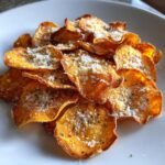 Air fryer Garlic Parmesan Sweet Potato Chips