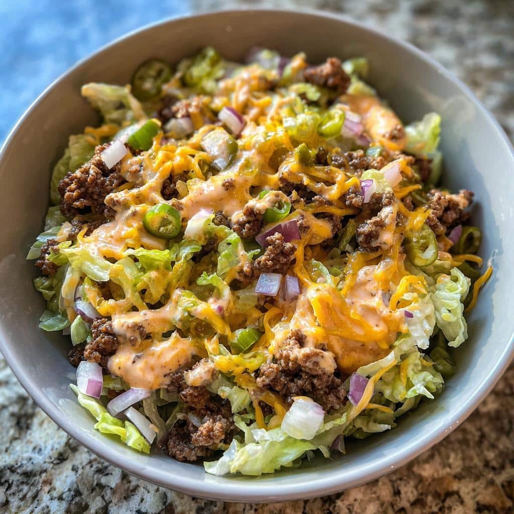 Air fryer Keto Big Mac Salad