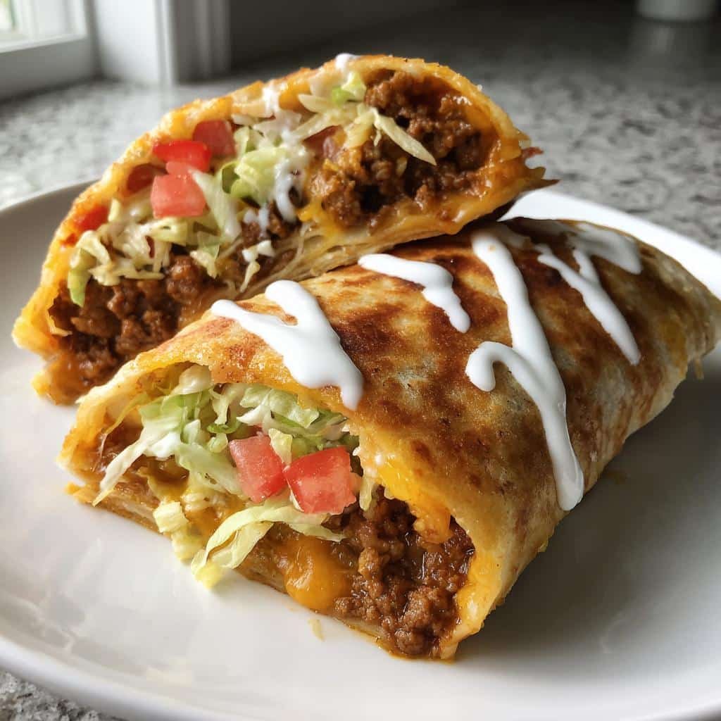 Air fryer Nacho Cheese Beef Wrap