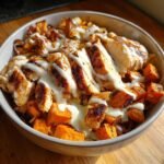 Air fryer Nourishing Chicken and Sweet Potato Power Bowl with Creamy Garlic Sauce