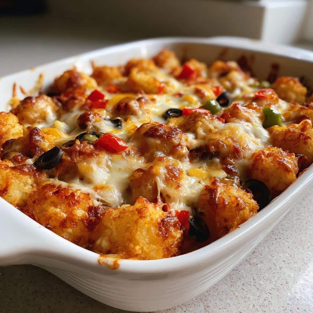 Air fryer Tater Tot Pizza Casserole
