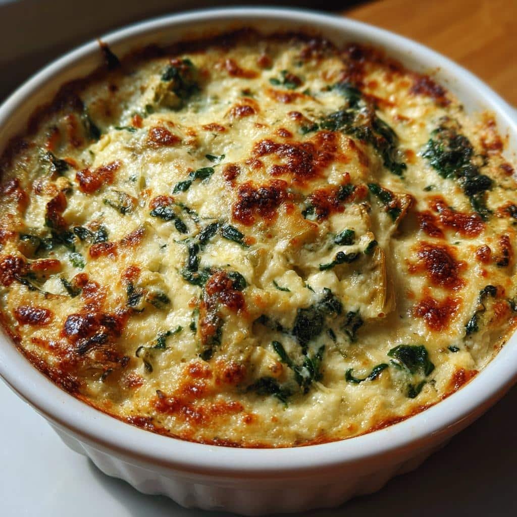 Air fryer Vegan Spinach Artichoke Dip