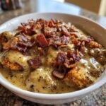 Air fryer country fried pork bacon gravy
