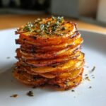 Air fryer garlic butter sweet potato stacks