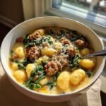Air fryer tuscan sausage gnnochii soup