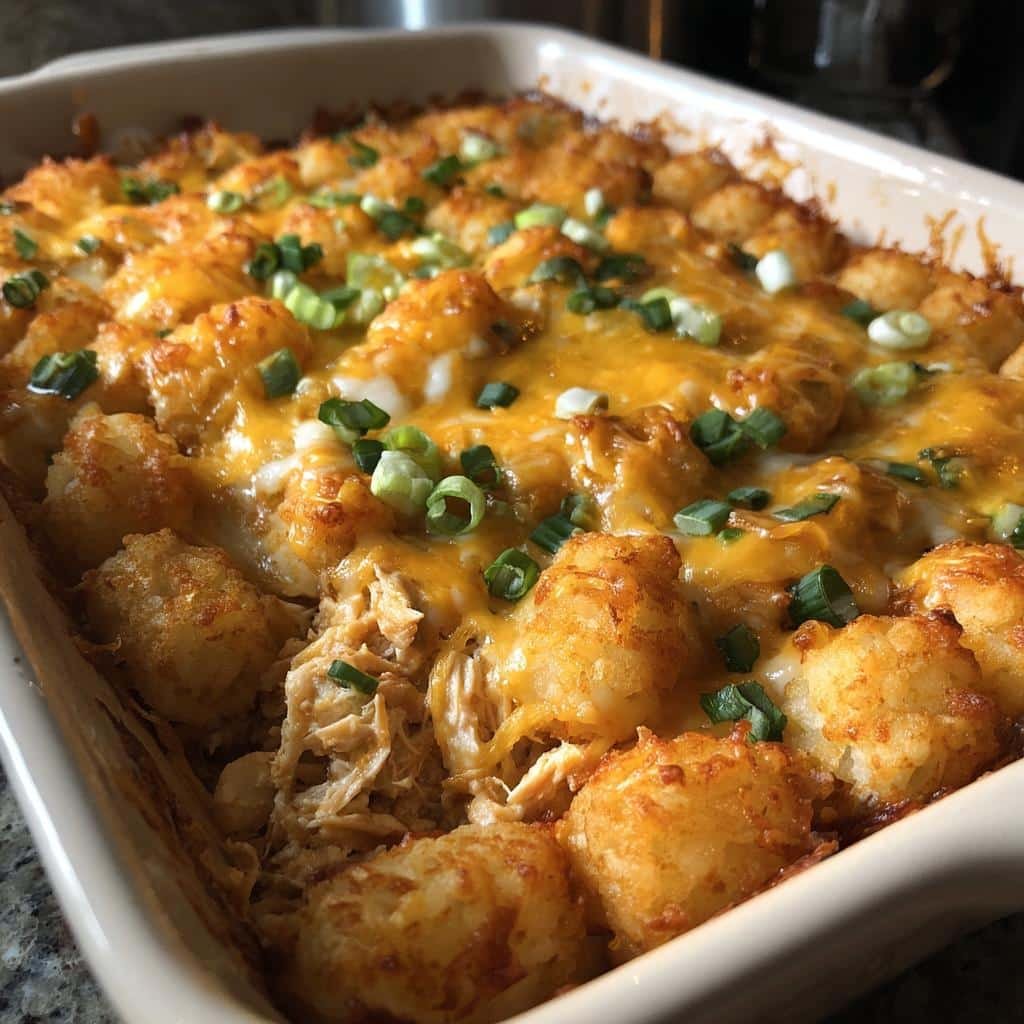 Christmas Air Fryer Chicken Tater Tot Casserole