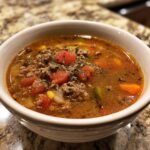 Christmas Air Fryer Easy Hamburger Soup