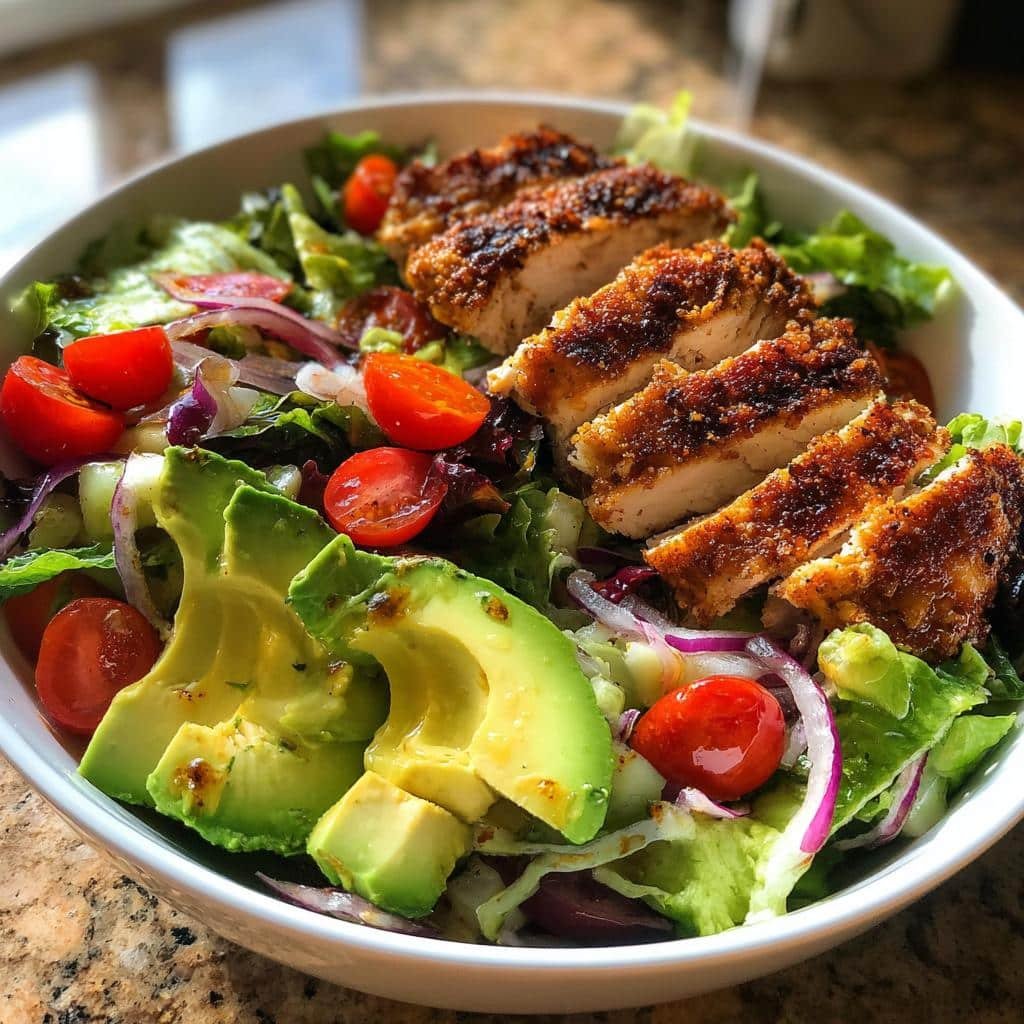 Christmas Air Fryer Grilled Chicken Avocado Salad