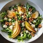 Christmas Air fryer Arugula Pear Walnut Salad