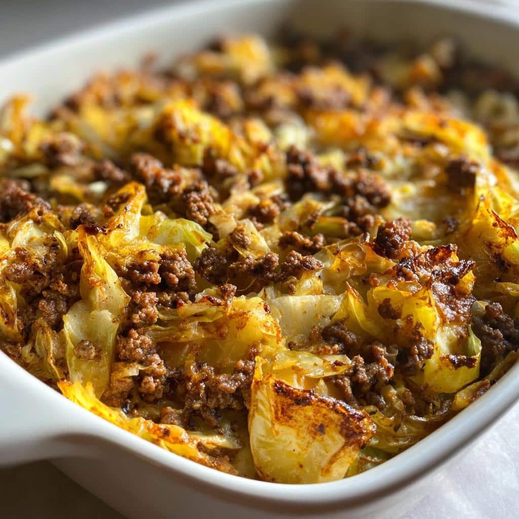 Christmas Air fryer Cabbage Beef Bake