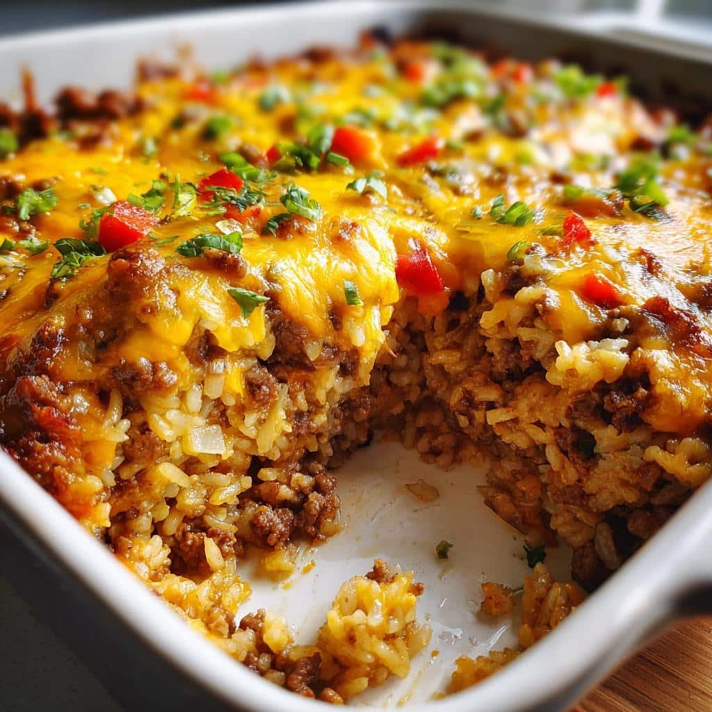 Christmas Air fryer Cheesy Ground Beef and Rice Casserole - detail 1