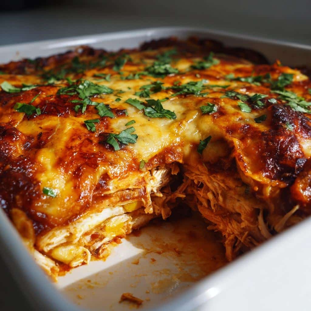 Christmas Air fryer Chicken Enchilada Casserole