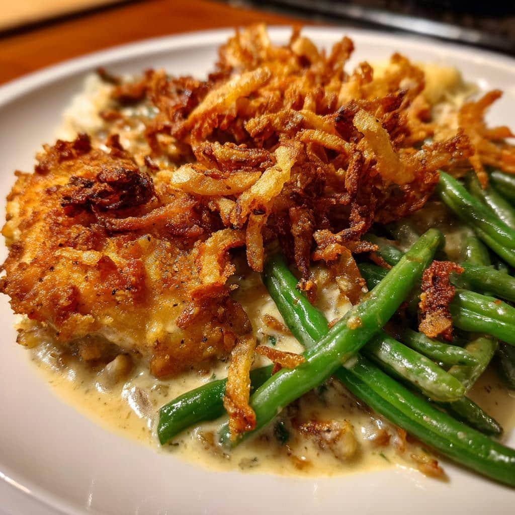 Christmas Air fryer Chicken and Green Bean Casserole