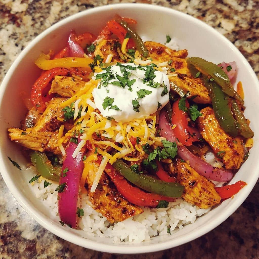 Christmas Air fryer Chipotle Chicken Fajita Bowls