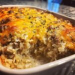 Christmas Air fryer Easy Hamburger Rice Casserole