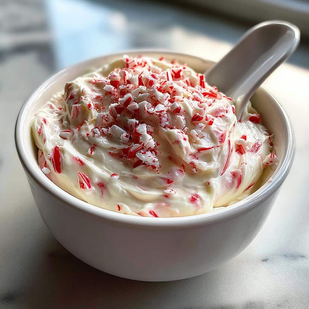 Christmas Air fryer Festive Candy Cane Peppermint Dip (No-Bake)