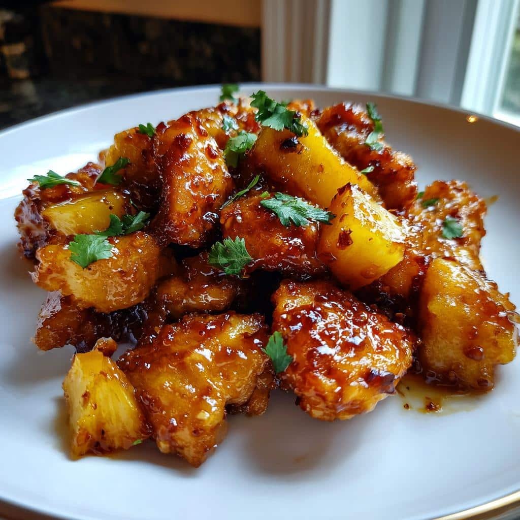 Christmas Air fryer Hawaiian BBQ Chicken and Pineapple Foil Packets