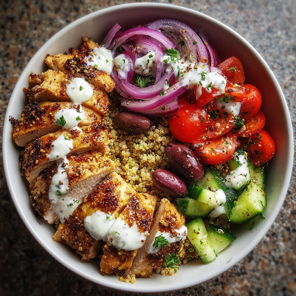Christmas Air fryer Mediterranean Chicken Bowls