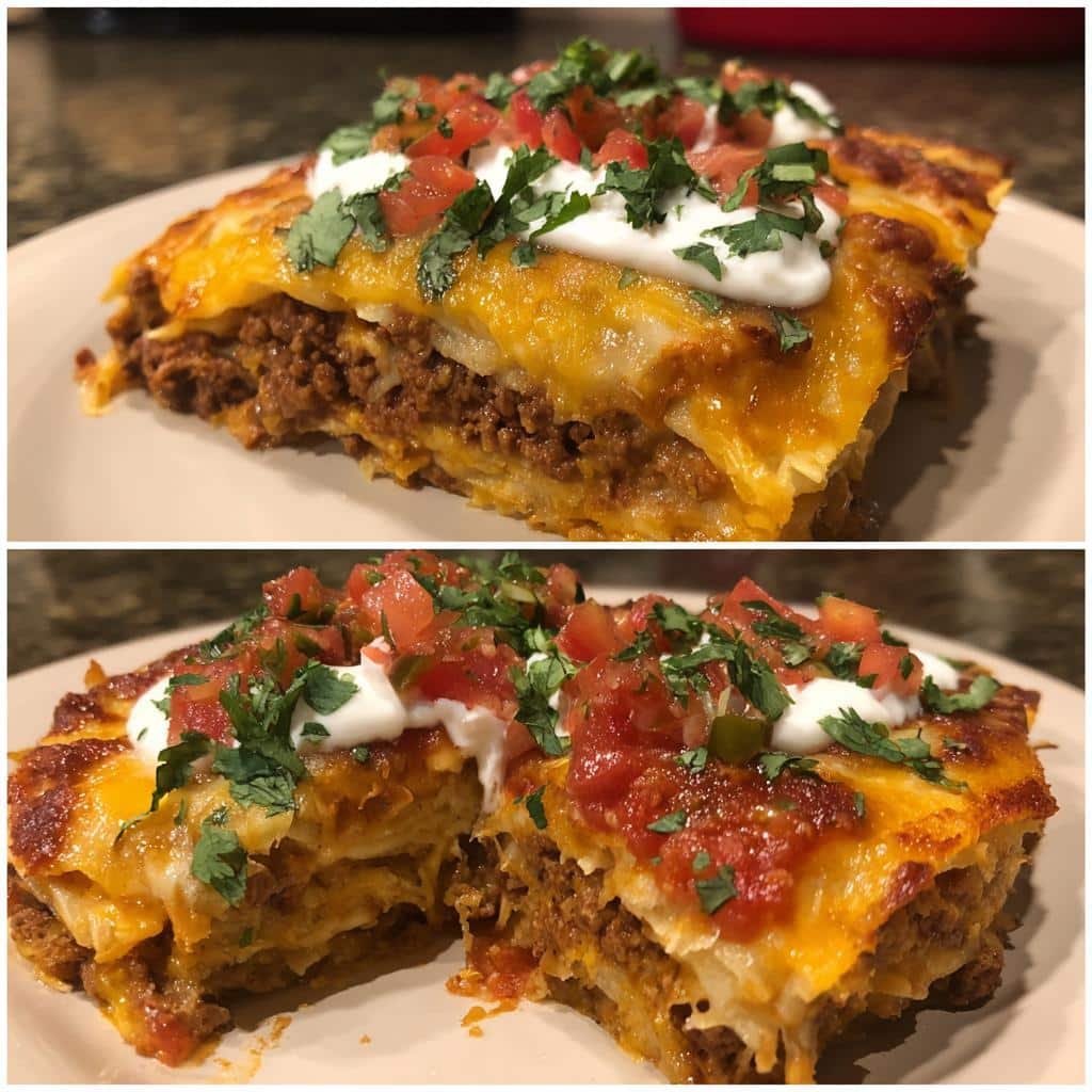 Christmas Air fryer Mexican Taco Lasagna