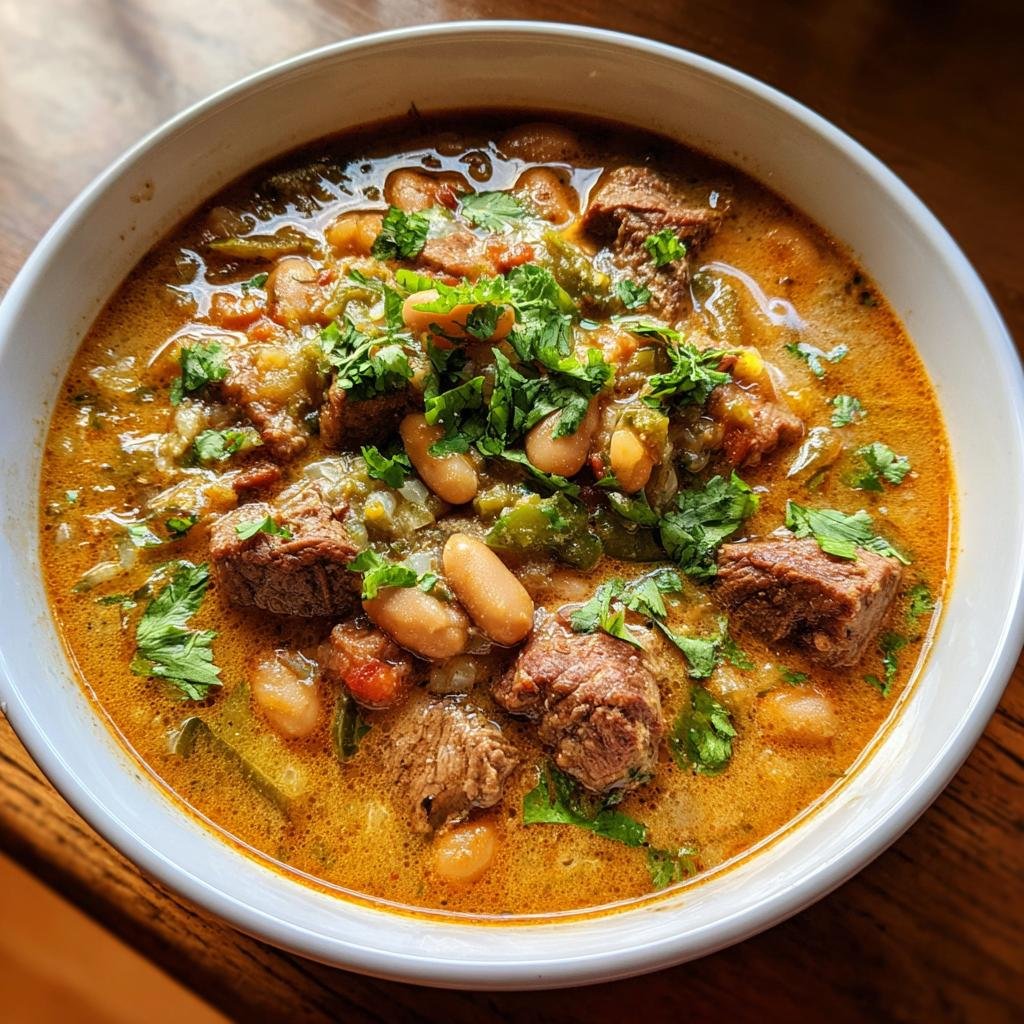 Christmas Air fryer Pinto Beans, Green Chile, and Beef Soup