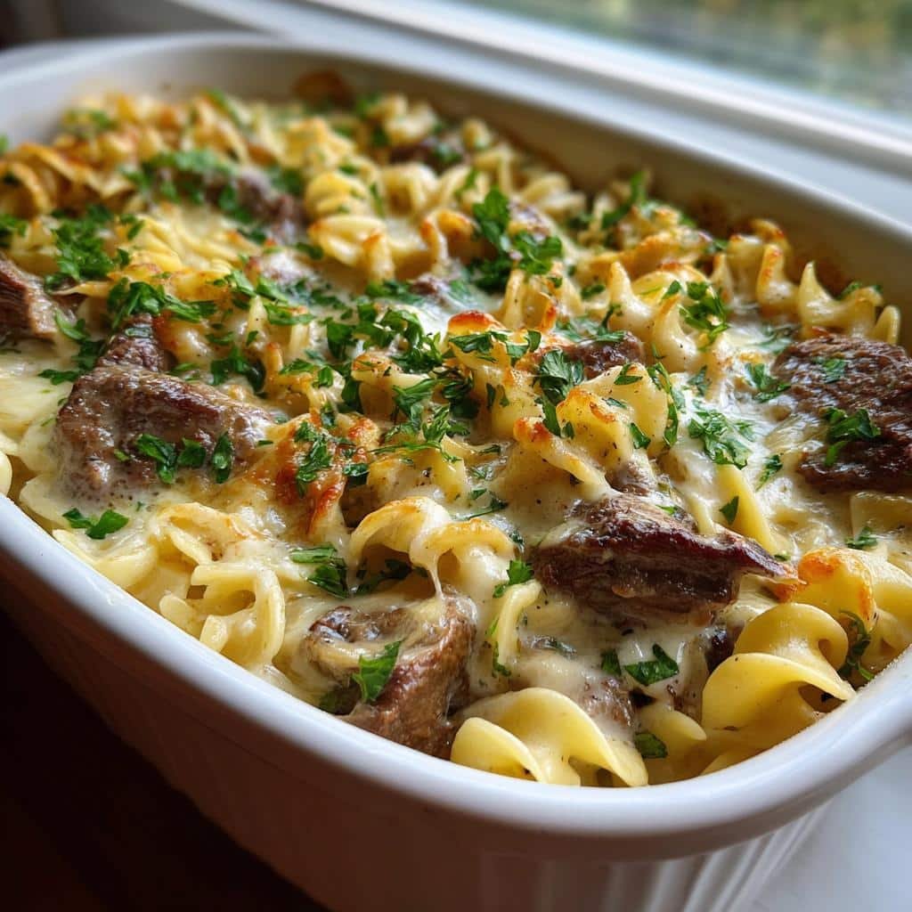 Christmas Air fryer low Cooker Beef Stroganoff Casserole