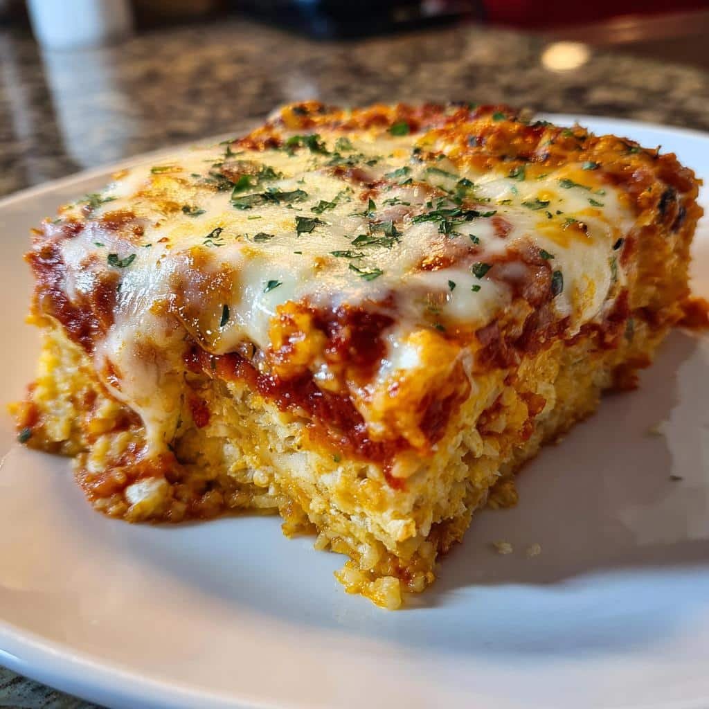 Chritmas Air fryer Cauliflower Rice Lasagna