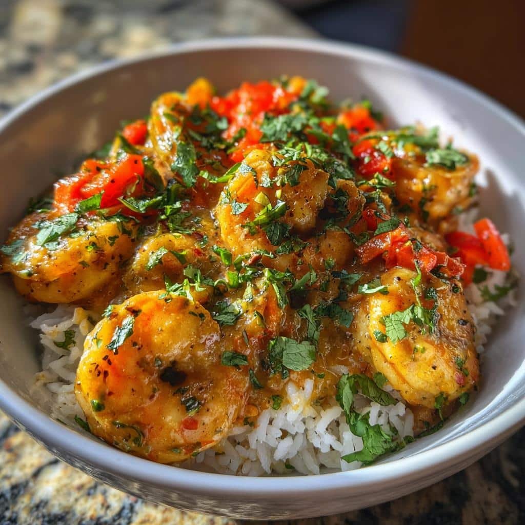 Chritmas Air fryer Coconut Curry Shrimp Bowls - detail 1