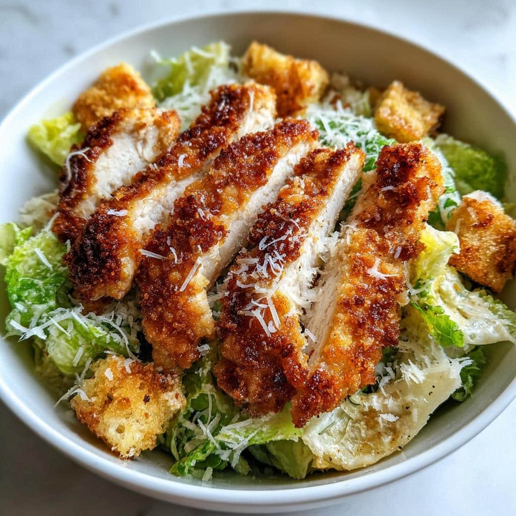 Chritmas Air fryer Crispy Chicken Caesar Bowl