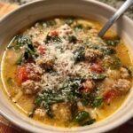 25-Minute Christmas Air Fryer Italian Turkey Sausage Soup Recipe 5 Chritmas Air fryer Italian Turkey Sausage & Spinach Soup (Lighter)