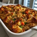 Thanksgiving Air Fryer Creamy Chicken & Stuffing Bake