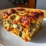 Thanksgiving Air Fryer Creamy Spinach & Mushroom Lasagna