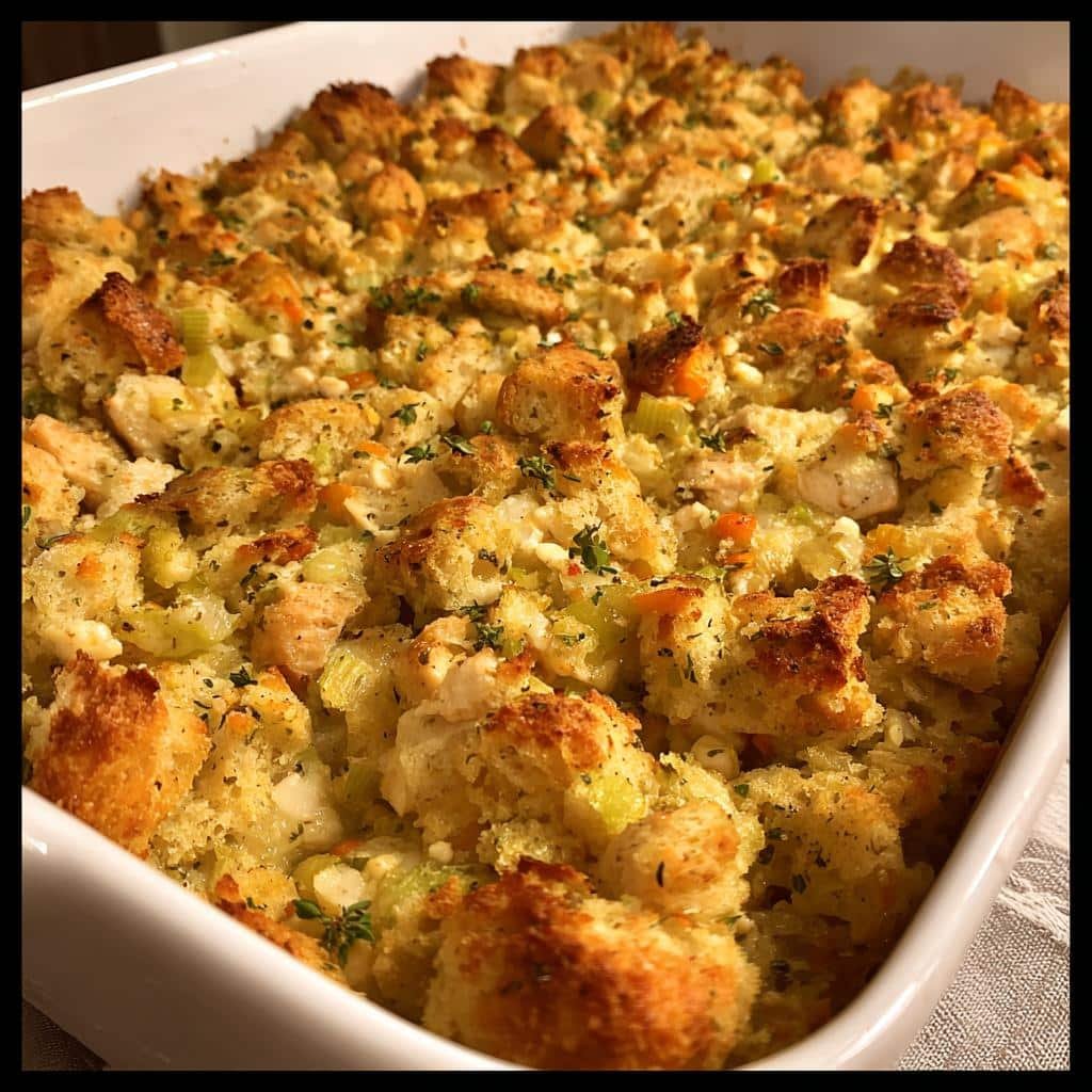 Thanksgiving Air Fryer Dolly’s Chicken and Stuffing Casserole