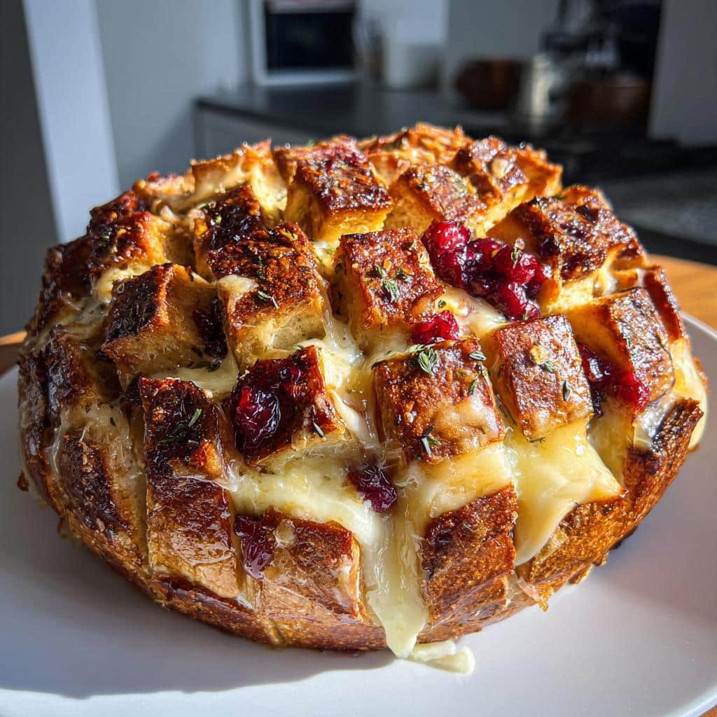 Thanksgiving Air fryer Cranberry Brie Sourdough Pull-Apart Bread - detail 1