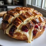 Thanksgiving Air fryer Cranberry Brie Sourdough Pull-Apart Bread