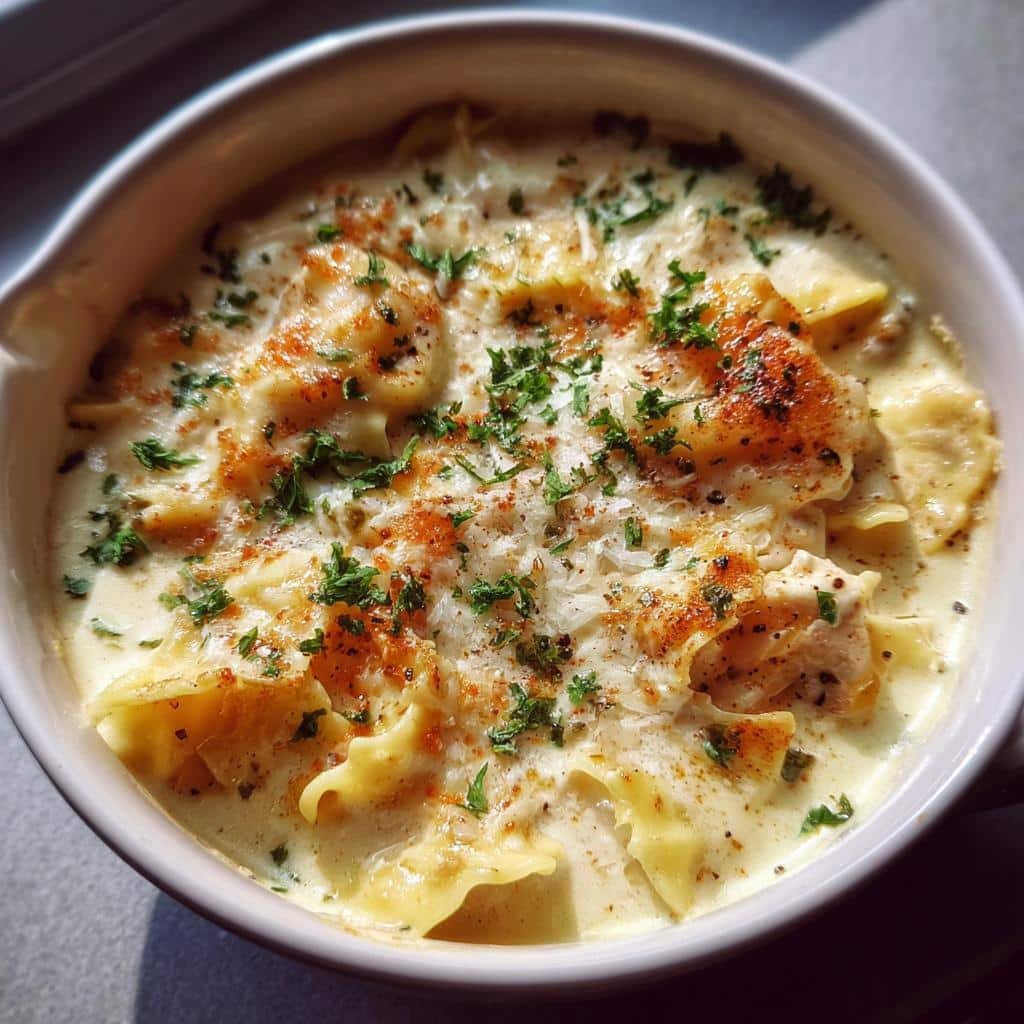 Thanksgiving Air fryer Creamy Alfredo Lasagna Soup - detail 1