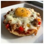 Thanksgiving Air fryer English Muffin Breakfast Pizza