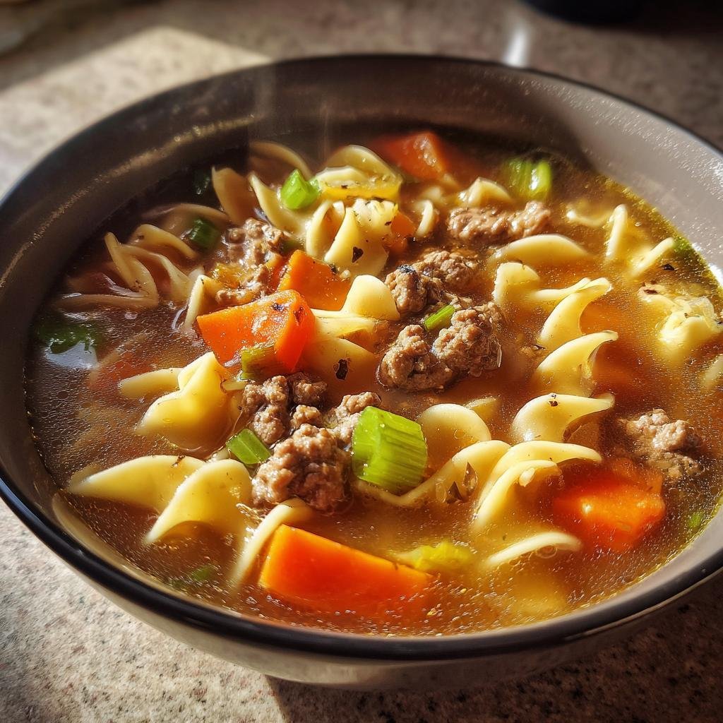 Thanksgiving Air fryer Hamburger Noodle Soup - detail 1
