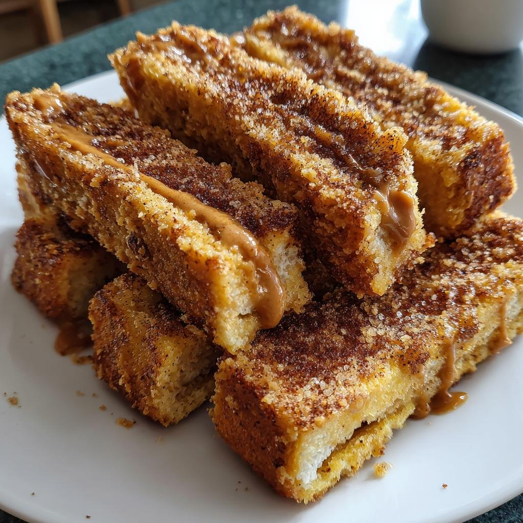 1 minute Air Fryer Peanut Butter French Toast Sticks