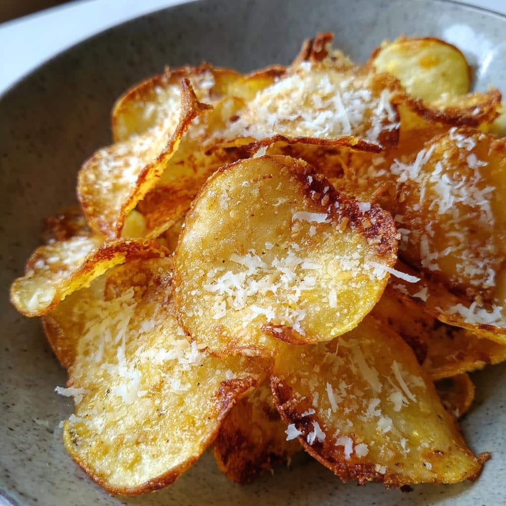 Air Fryer 1 minute Crispy Parmesan Potato Chips