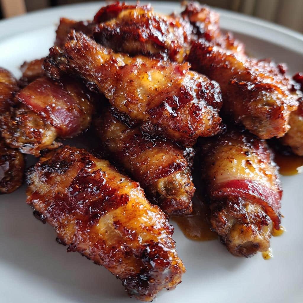 Air Fryer 2 minute Bourbon Maple Bacon Wings