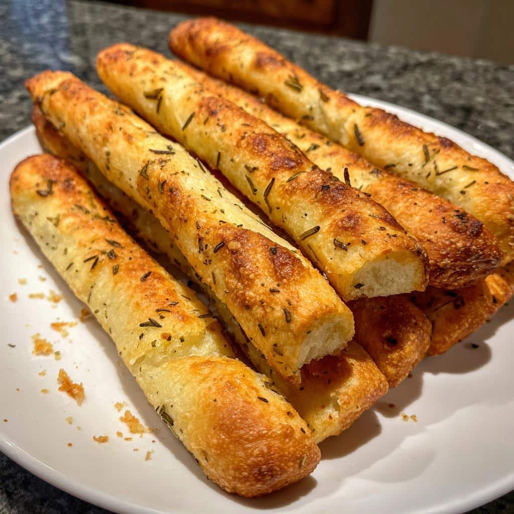 Air Fryer 3 minute Rosemary Garlic Breadsticks