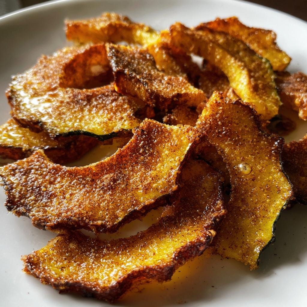 Air Fryer Acorn Squash Chips Cinnamon